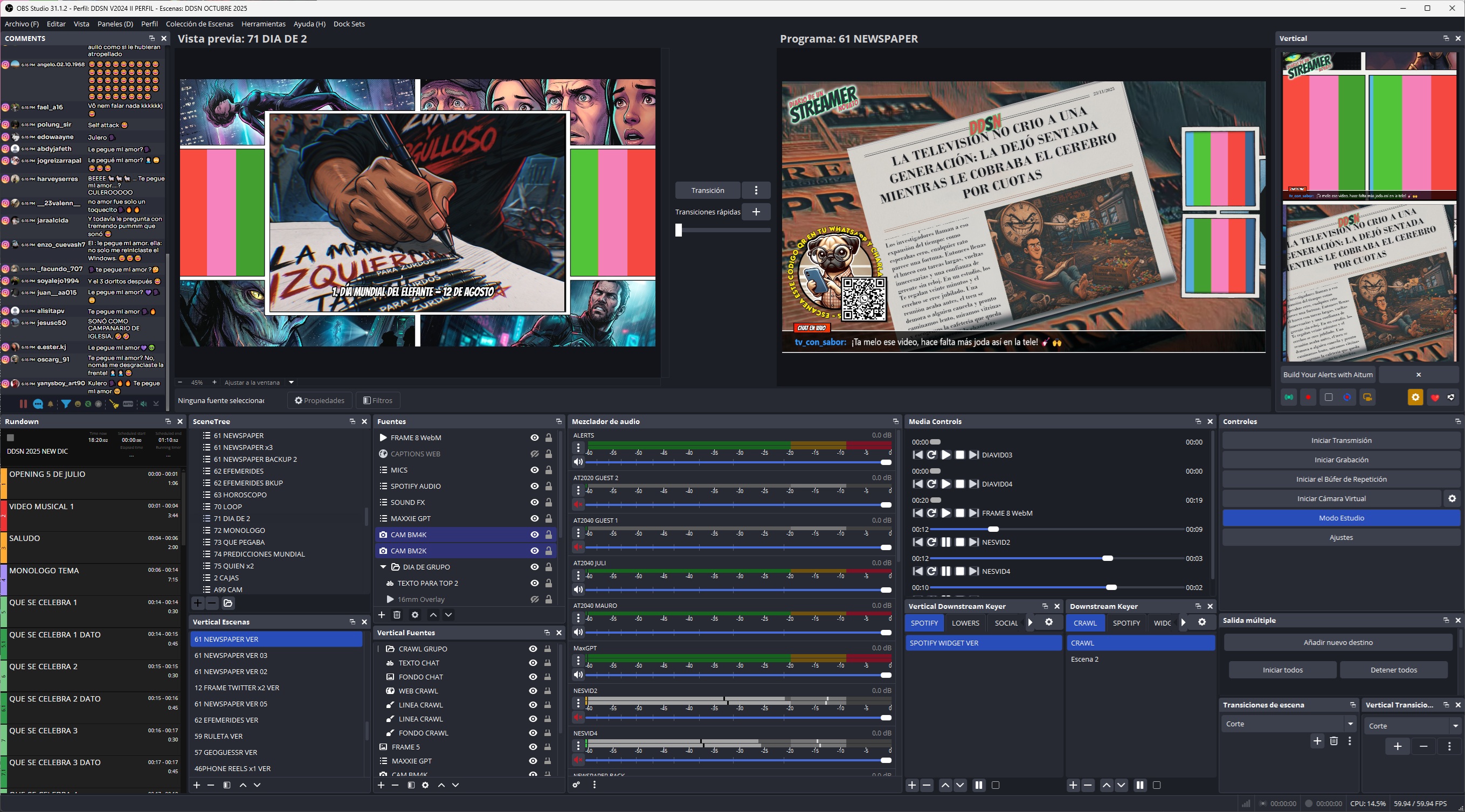 Proyecto multicapa de DDSN operado en OBS Studio